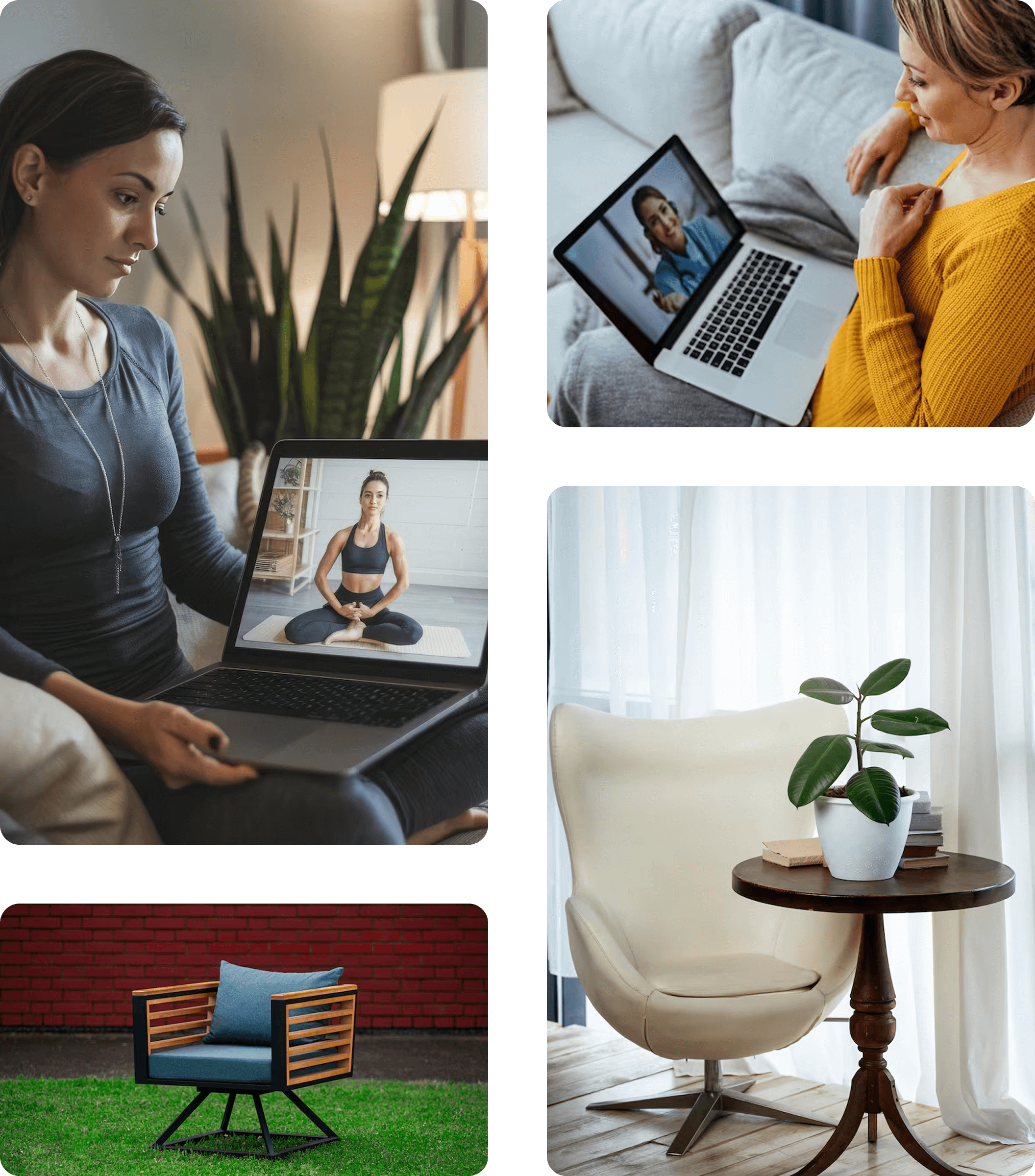 A client participating in a virtual therapy session with a licensed mental health professional via video call.