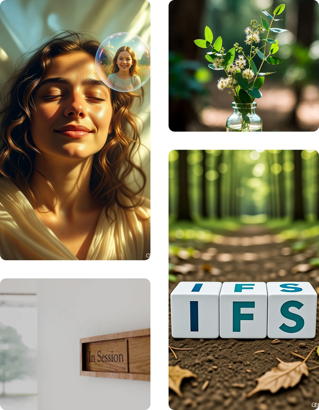 A client in an Internal Family Systems (IFS) therapy session, exploring inner parts with guidance from a trained therapist.