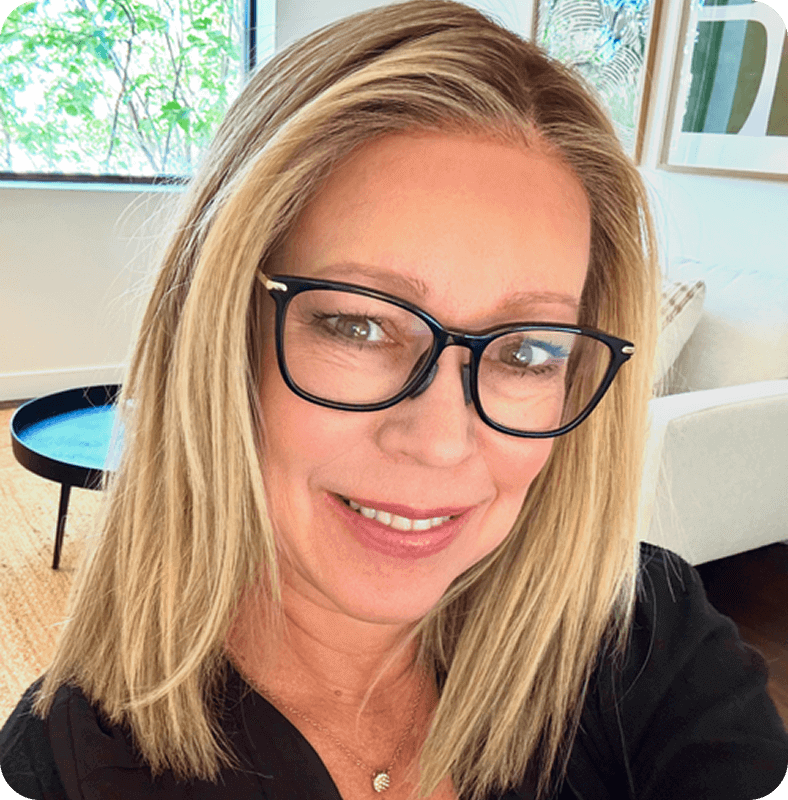 Portrait of Angie Kingma, Registered Psychotherapist and founder of Mindfulness for Health, smiling in a calm, professional setting.