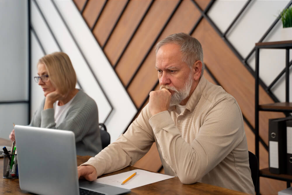 Person reflecting during midlife while exploring healthier coping strategies for stress, emotional resilience, and personal growth.